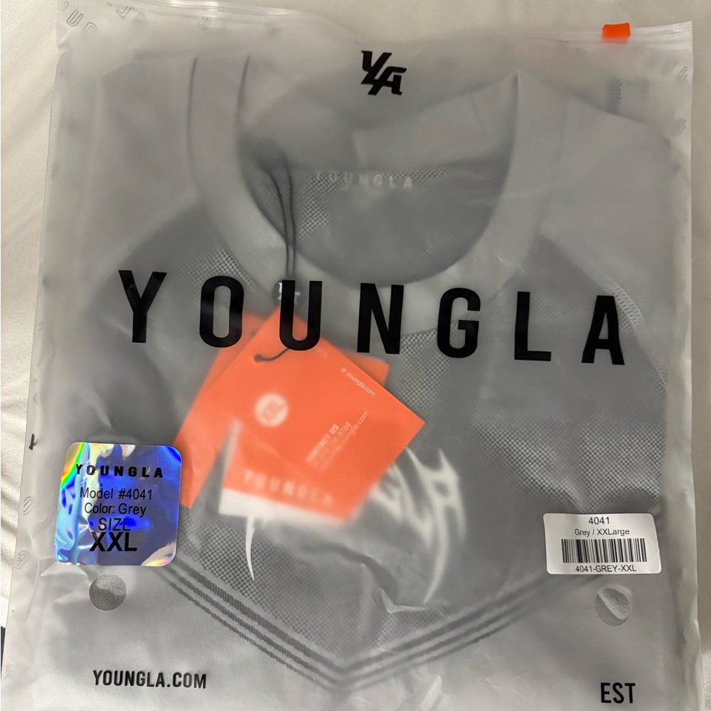 YoungLA Gray Graphic warrior compression Tee 4041 XXL